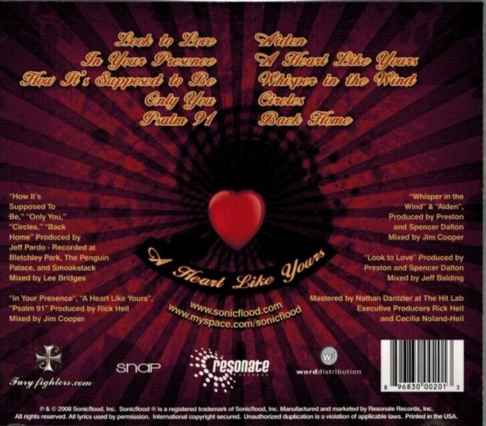 Sonicflood - A Heart Like Yours CD (2008) Audio Quality Guaranteed Amazing Value
