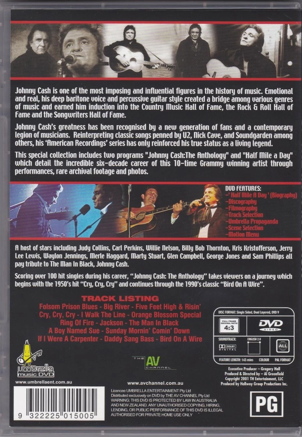 An Anthology Of The Man In Black DVD (2002) Johnny Cash Free Royal Mail Delivery