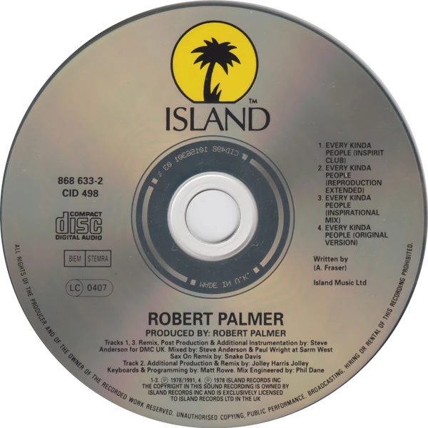 Robert Palmer - Every Kinda People CD (1999) Audio Quality Guaranteed