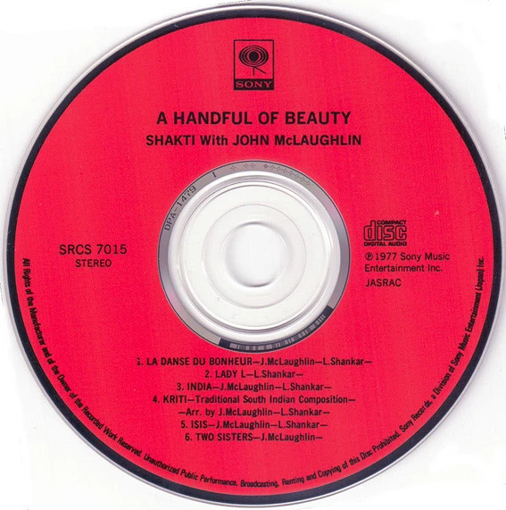 Shakti - A Handful Of Beauty CD (1977) Audio Quality Guaranteed Amazing Value