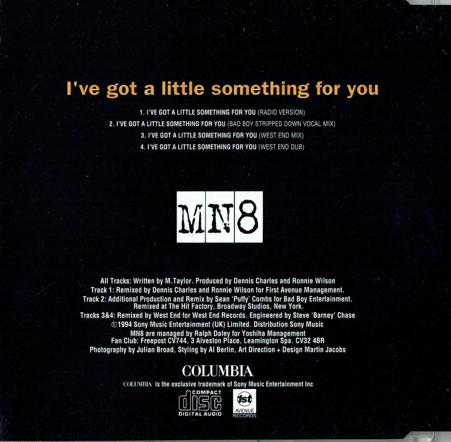 Mn8 - I've Got A Little Something For You CD (1995) Audio Quality Guaranteed