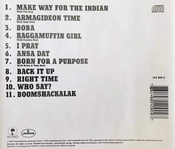 Apache Indian - Make Way For The Indian CD (1995) Audio Quality Guaranteed