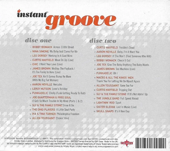 Various - Instant Groove CD (2006) Audio Quality Guaranteed Reuse Reduce Recycle