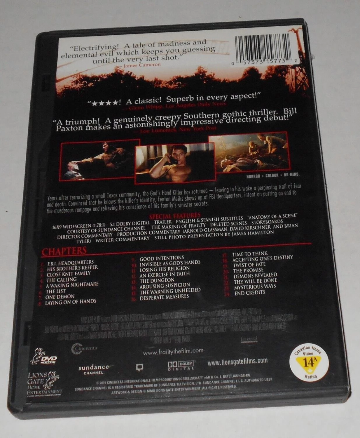 Frailty DVD Horror (2001) Bill Paxton, Matthew McConaughey Quality Guaranteed