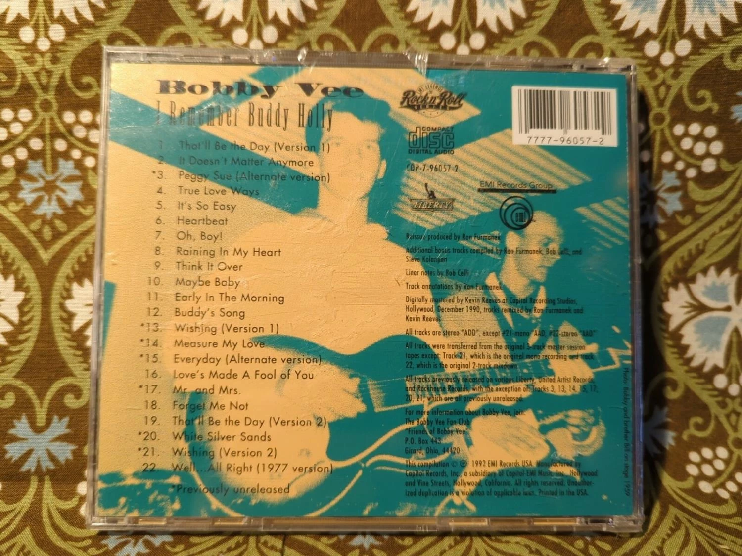Bobby Vee - I Remember Buddy Holly CD (1999) Audio Quality Guaranteed