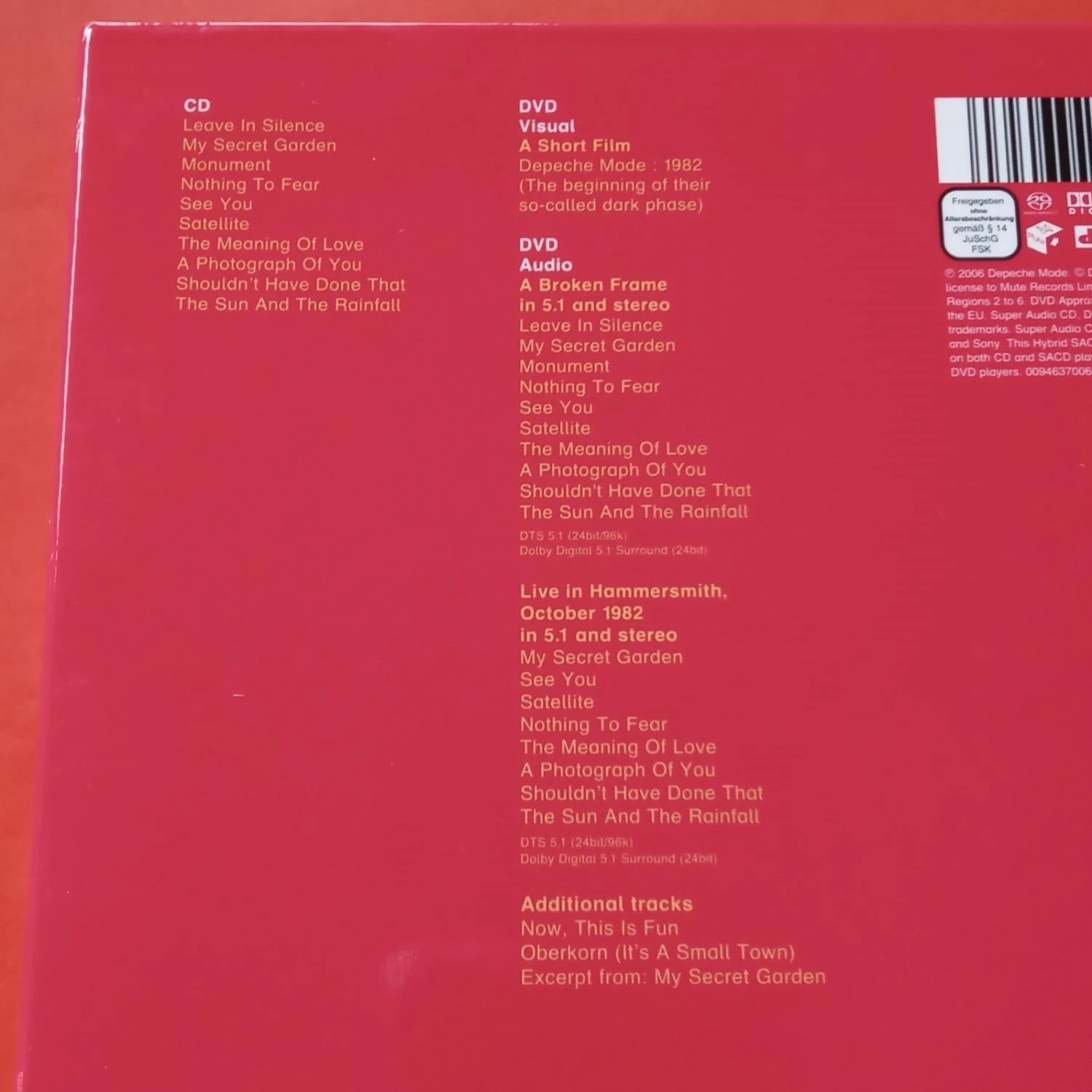 Depeche Mode - A Broken Frame CD (2006) Audio Quality Guaranteed Amazing Value