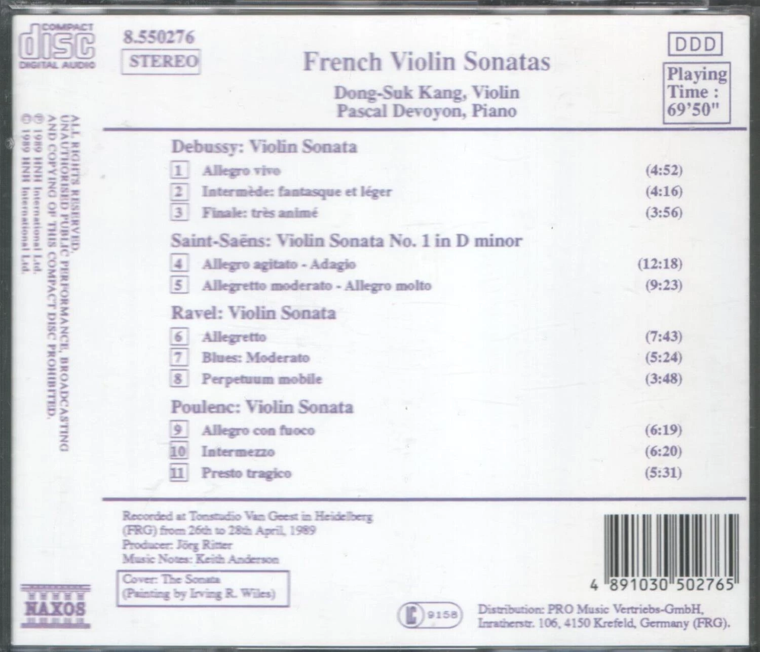 Dong-Suk Kang - French Violin Sonatas CD (1989) Audio Quality Guaranteed