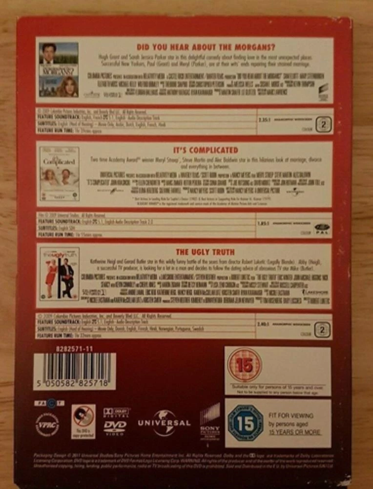 3 Film Box Set DVD Romance / Comedy (2011) Meryl Streep Free Royal Mail Delivery