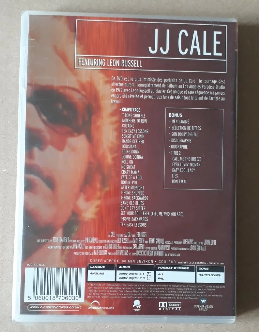 J.J. Cale Featuring Leon Russell: In Session at the Paradise Studios 1979 DVD