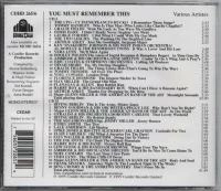 Various - You Must Remember This CD (1995) Audio Quality Guaranteed
