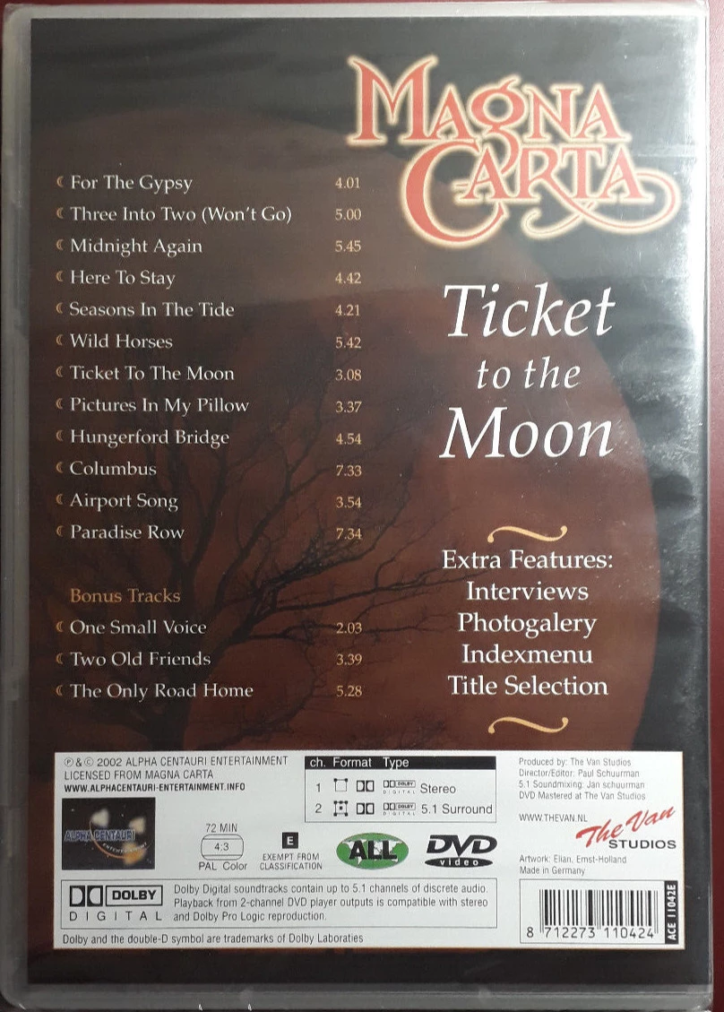 Magna Carta - Ticket to the Moon DVD Unbekannt (2002) Free Royal Mail Delivery