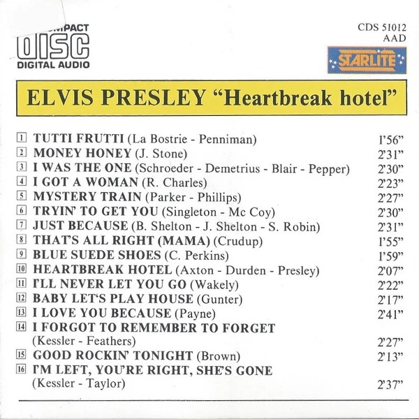 Elvis Presley - Heartbreak Hotel CD (2003) Audio Quality Guaranteed - Image 2
