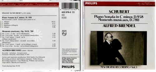 Alfred Brendel - Piano Sonata No 19, D 958; Moments Musicaux, D 780 CD (2001)