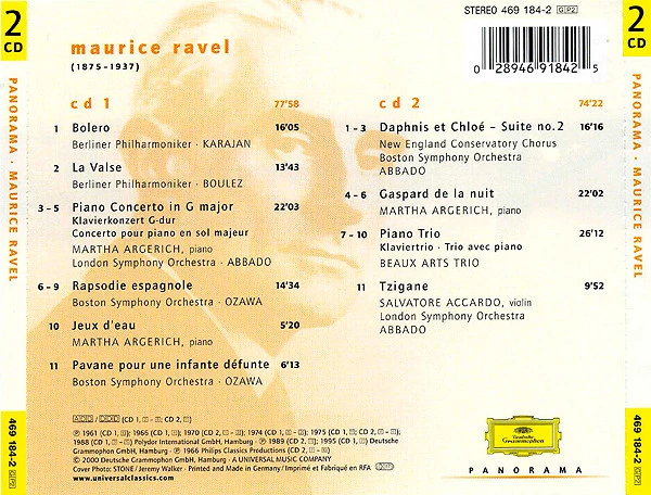 Maurice Ravel - Bolero / La Valse / Rapsodie Espagnole / Pavane CD (2000) Audio
