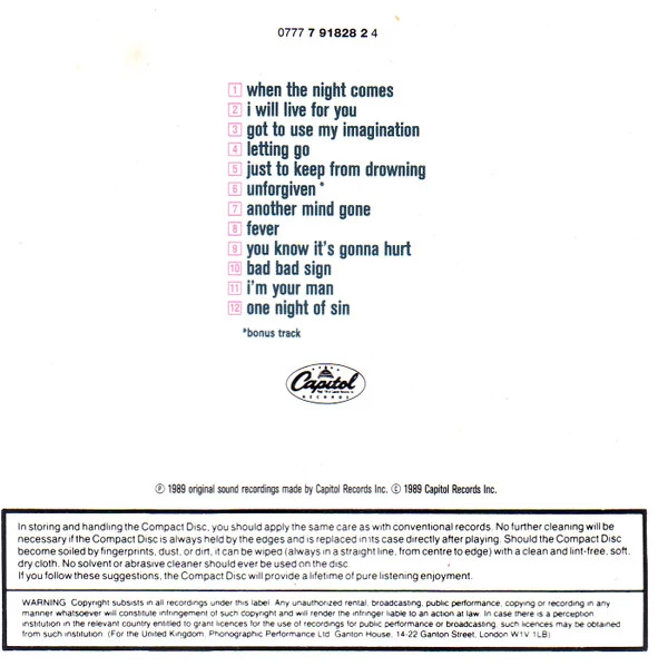 Joe Cocker - One Night Of Sin CD (1999) Audio Quality Guaranteed Amazing Value