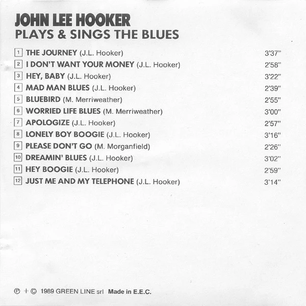 John Lee Hooker - Plays & Sings The Blues CD (1989) Audio Quality Guaranteed