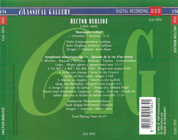 Hector Berlioz - Overture Benvenuto Cellini / Symphonie Fantastique CD (1993)