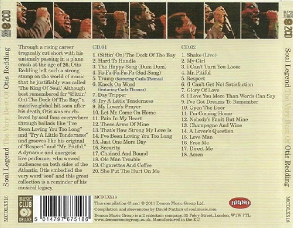 Otis Redding - Soul Legend: The Best Of Otis Redding CD (2011) Audio - Image 2