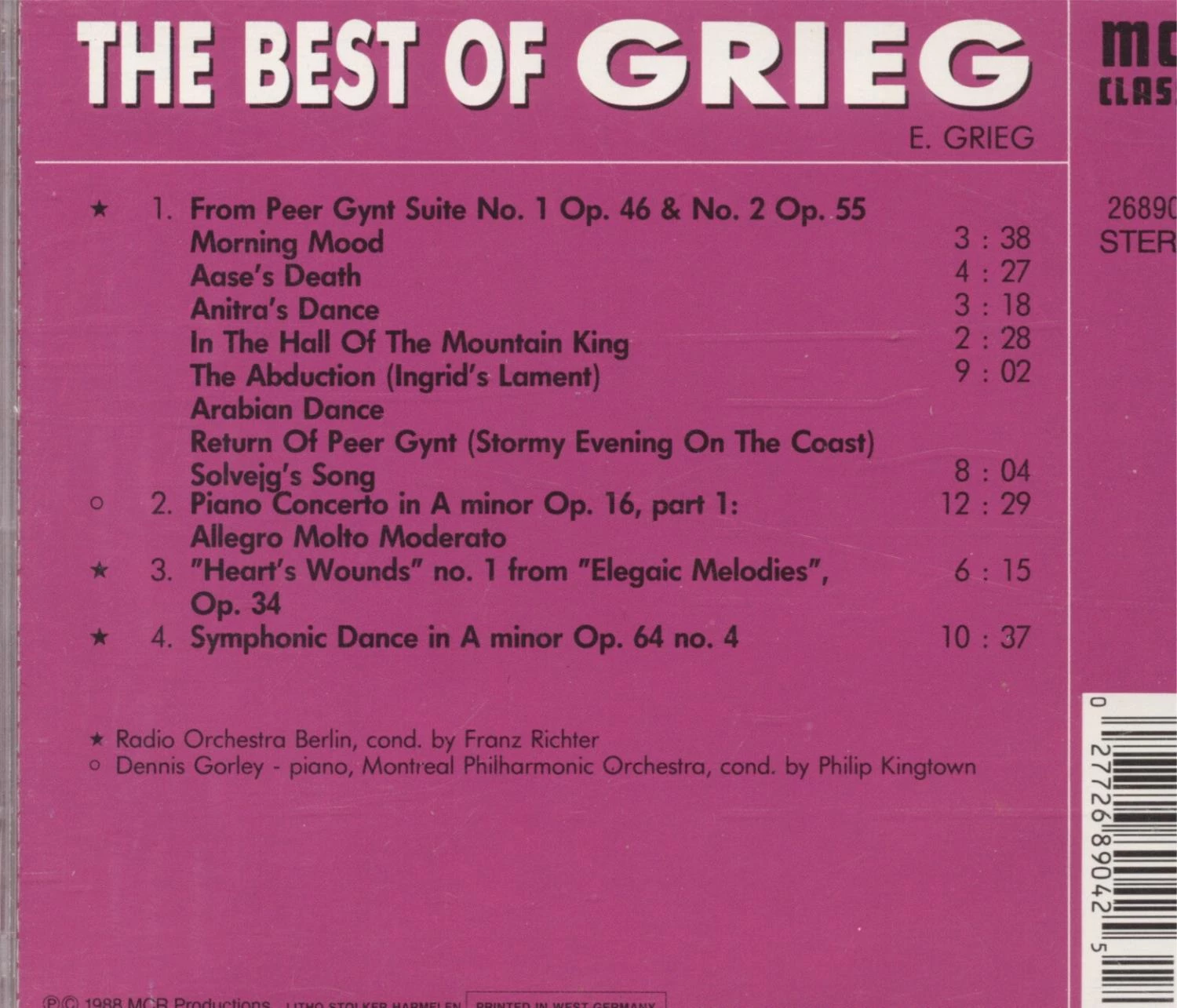 GRIEG - The Best of CD (1988) Audio Quality Guaranteed Reuse Reduce Recycle - Image 2