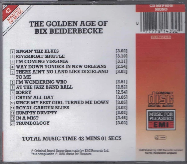Bix Beiderbecke - The Golden Age Of Bix Beiderbecke CD (1988) Audio