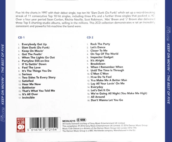 Five - Keep On Movin' - The Best Of CD (2016) Audio Quality Guaranteed