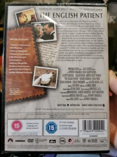 The English Patient DVD Drama, Romance, War (2020) Ralph Fiennes Amazing Value