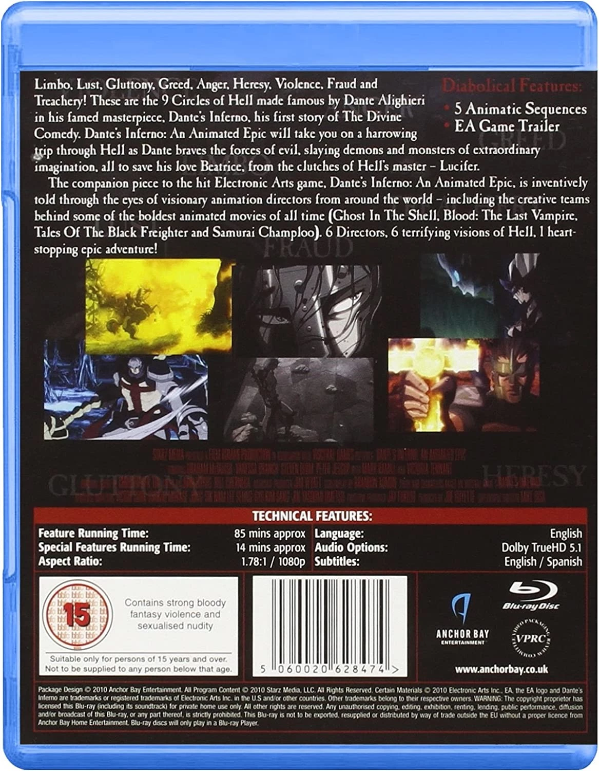 Dante's Inferno Blu-ray (2010) Victor Cook Quality Guaranteed Amazing Value