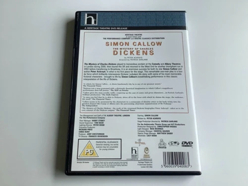 The Mystery Of Charles Dickens DVD DOCUMENTARY (2002) Simon Callow Amazing Value