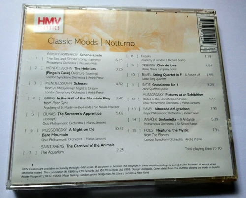 Various - Classic Moods Notturno CD (1998) Audio Quality Guaranteed