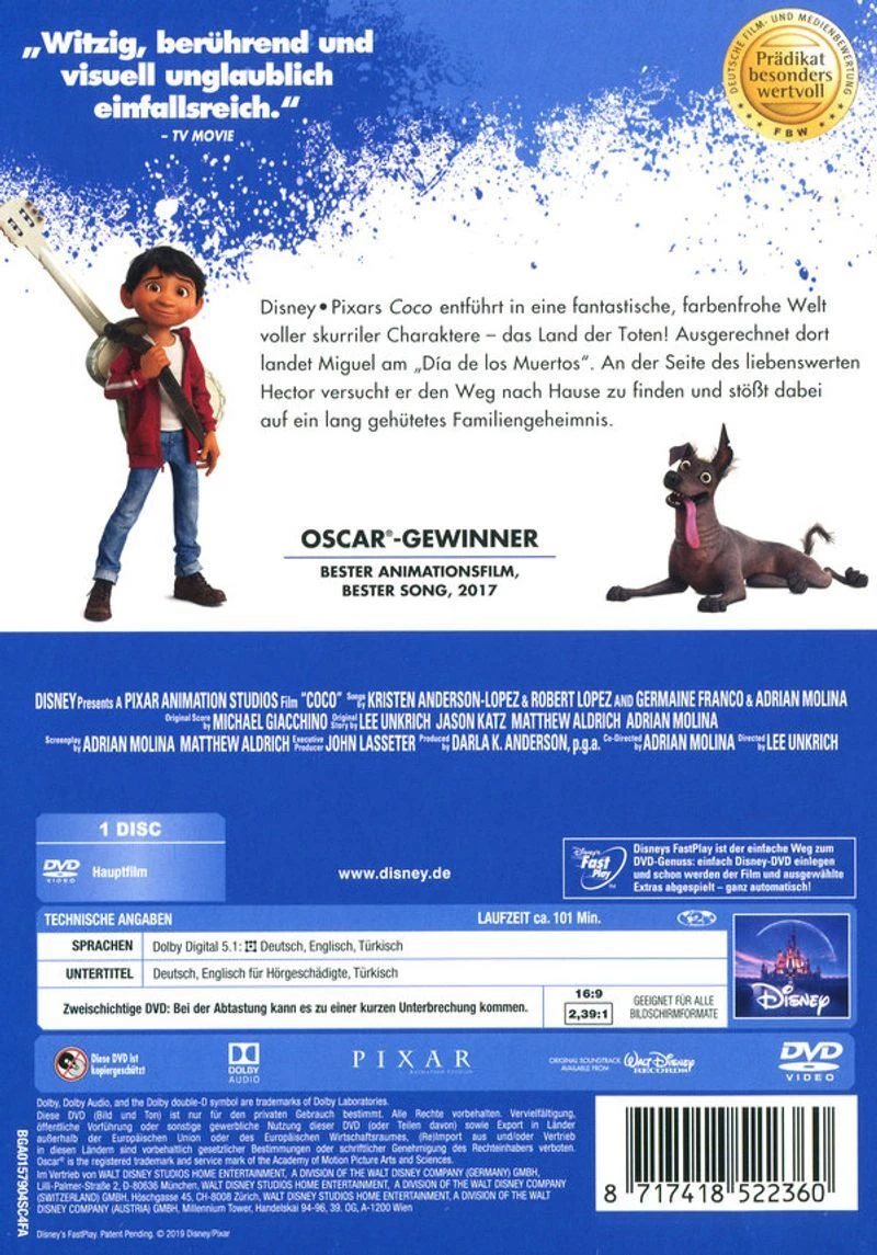 Coco DVD Animation (2018) Free Royal Mail Delivery Quality Guaranteed