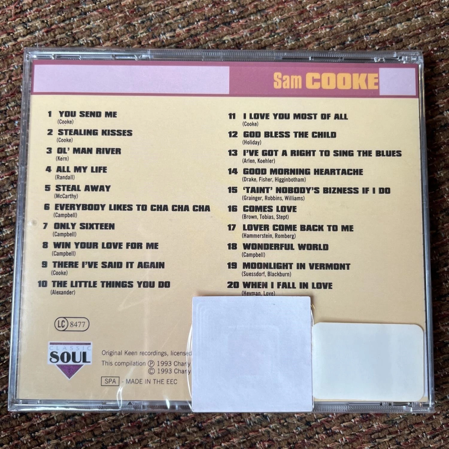 Sam Cooke - you send me CD (1993) Audio Quality Guaranteed Reuse Reduce Recycle - Image 2