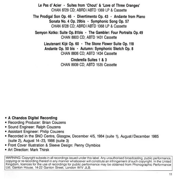 Sergei Prokofiev - Romeo And Juliet Suites 1 • 2 • 3 CD (1999) Audio