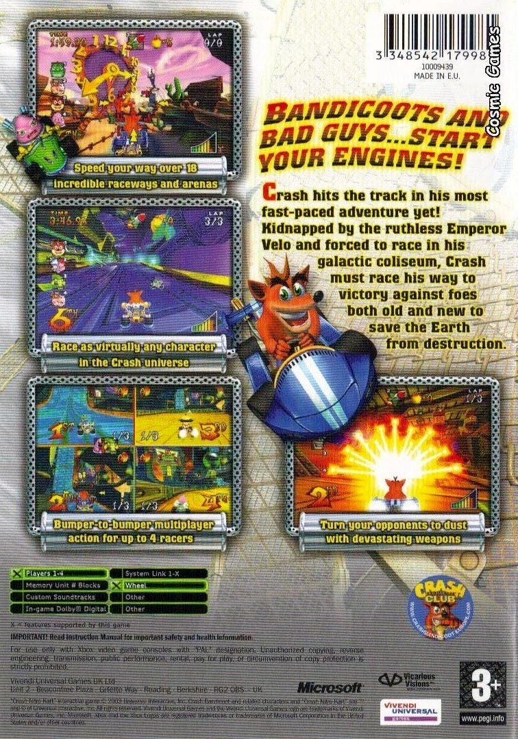 Crash Nitro Kart (Xbox) (Microsoft Xbox 2003) Video Game Quality Guaranteed