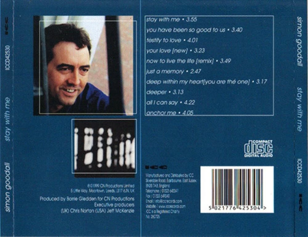 Simon Goodall - Stay With Me CD (1999) Audio Quality Guaranteed Amazing Value
