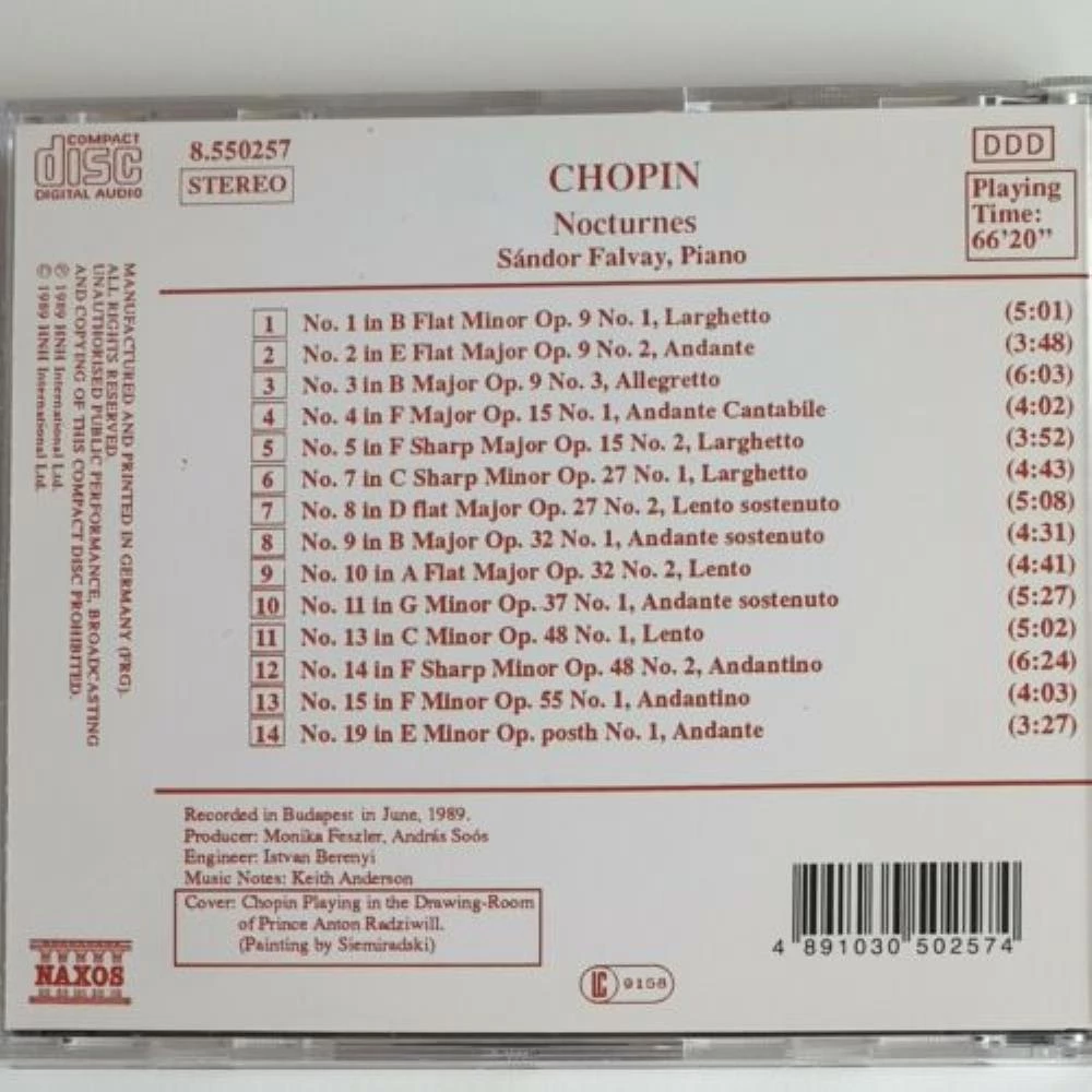 Frédéric Chopin - Nocturnes CD (1989) Audio Quality Guaranteed Amazing Value - Image 2