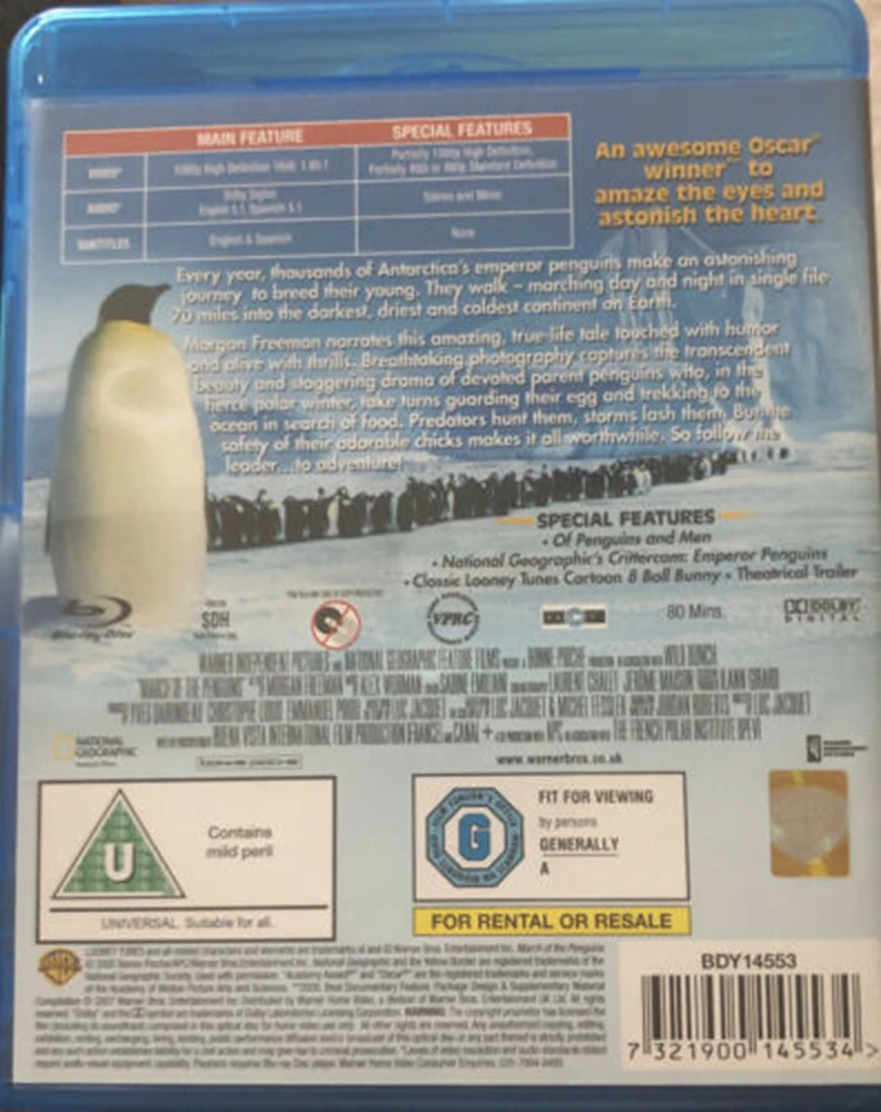 March Of The Penguins Blu-ray (2007) N/A Quality Guaranteed Reuse Reduce Recycle - Image 2
