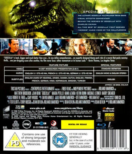 Godzilla Blu-ray (N/A) Matthew Broderick Quality Guaranteed Reuse Reduce Recycle - Image 2