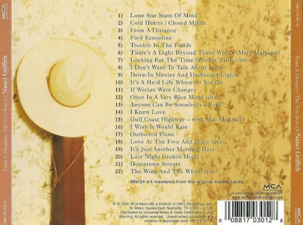 Nanci Griffith - From A Distance: The Very Best Of Nanci Griffith CD (2002) - Image 2