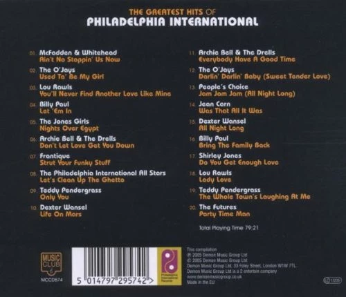 Various - The Greatest Hits Of Philadelphia International CD (2005) Audio