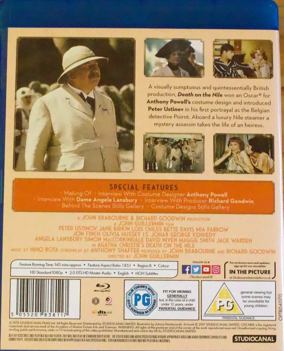 Death On The Nile Blu-ray (2017) Peter Ustinov Quality Guaranteed Amazing Value