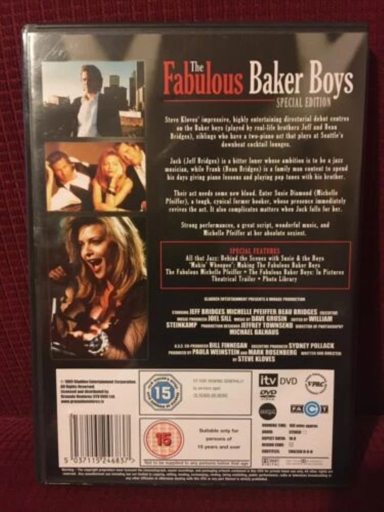 The Fabulous Baker Boys DVD Drama (2007) Jeff Bridges Quality Guaranteed - Image 2